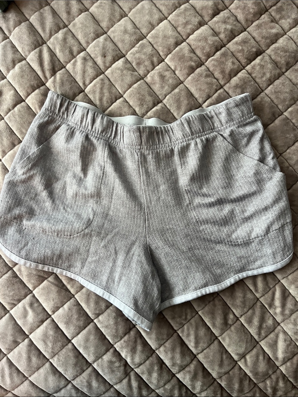 Jockey Light Gray Ribbed Lounge Shorts